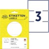 Pakningsbilde med etikettsark: Avery Zweckform multipurpose-etiketter, artikkel: 3331, format: 98 x 51 mm, innhold: 84 etiketter / 28 ark, 3 etiketter/ark.