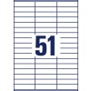 Stanse-tegning enkeltark A4, Artikkel: 3420, Universale etiketter, Format: 70 x 16,9 mm, 51 etiketter/ark