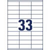 Stanseksemplar enkeltark A4, Artikkel: 3421, Universaletiketter, Format: 70 x 25,4 mm, 33 etiketter/ark.