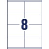 Stanse tegning enkeltark A4, Artikkel: 3426, Universale etiketter, Format: 105 x 70 mm, 8 etiketter/ark.