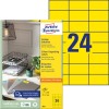 Pakningsavbildning med etiketthefte: Avery Zweckform fargede etiketter, artikkel: 3451, format: 70 x 37 mm, printeregnet: Inkjet, laser s/h, fargelaser, innhold: 2.400 etiketter / 100 ark, 24 etiketter/ark.