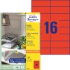 Forpakningsbilde med etikettark: Avery Zweckform Fargede etiketter, Artikkel: 3452, Format: 105 x 37 mm, Skriveegnethet: Inkjet, Laser s/h, Fargelaser, Innhold: 1.600 etiketter / 100 ark, 16 etiketter/ark