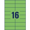 Stansetegning enkelthefte A4, Artikkel: 3454, Fargede etiketter, Format: 105 x 37 mm, 16 etiketter/ark.