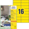 Pakningsbilde med etikettark: Avery Zweckform Fargede etiketter, Artikkel: 3455, Format: 105 x 37 mm, Egnet for utskrift: Inkjet, Laser sort/hvit, Fargelaser, Innhold: 1.600 etiketter / 100 ark, 16 etiketter/ark.
