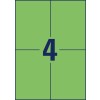 Stansemal enkelark A4, Artikkel: 3458, Fargede etiketter, Format: 105 x 148 mm, 4 etiketter/ark