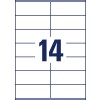 Stanse-tegning enkeltark A4, Artikkel: 3477, Universaletiketter, Format: 105 x 41 mm, 14 etiketter/ark.