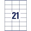 Stanseskisse enkeltark A4, artikkel: 3481-10, etiketter, hjemmekontor, liten pakning, format: 70 x 41 mm, 21 etiketter/ark?