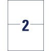 Stansemal enkeltark A4, Artikkel: 3655, Universaletiketter, Format: 210 x 148 mm, 2 etiketter/ark?