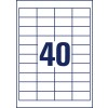 Stansetegning enkeltark A4, Artikkel: 3657, Universal-etiketter, Format: 48,5 x 25,4 mm, 40 etiketter/ark.