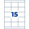 Stansetegning enkeltark A4, Artikkel: 3669, Universal-etiketter, Format: 70 x 50,8 mm, 15 etiketter/ark.