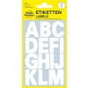 Pakningsbilde: Avery Zweckform Bokstaver og Tall, Artikkel: 3786, Format: 85 x 160 mm, Innhold: 28 klistremerker / 2 ark, 14 klistremerker/ark?