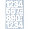 Avbildning enkeltark, artikkel: 3787, tall-etiketter, format: 85 x 160 mm, 14 klistremerker/ark.