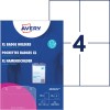 Pakningsbilde med ark: Avery Zweckform navneskiltlommer store, Artikkel: 4834XL, Format: 105 x 148 mm, Utskriftskompatibilitet: Laser s/hv, fargelaser, blekkskriver, laser, Innhold: 50 navneskilt / 52 innleggskilt / 13 ark. /ark?