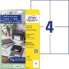 Forpakningsbilde med etikettark: Avery Zweckform etiketter, hjemmekontor, liten pakke, artikkel: 6124, format: 105 x 148 mm, egnet for utskrift: Inkjet, svart/hvitt laser, fargelaser, innhold: 40 etiketter / 10 ark, 4 etiketter/ark.