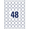 Stansemal enkeltark A4, Artikkel: 6223-10, Runde etiketter, Format: ⌀ 30 mm, 48 etiketter/ark.