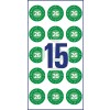 Bilde av enkeltark, artikkel: 6943-2026, inspeksjonsmerker, format: ⌀ 20 mm, 15 inspeksjonsmerker/ark.