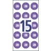 Bildet viser flere sirkulære ikoner som viser tallet 28, plassert i et rutenettformat, med et stort tall 15 i sentrum, som sannsynligvis representerer et nedtelling- eller timer-tema.