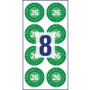 Illustrasjon av enkeltark, artikkel: 6944-2026, kontrollmerker, format: ⌀ 30 mm, 8 kontrollmerker/ark.