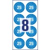 Illustrasjon enkeltark, Artikkel: 6946-2025, inspeksjonsmerker, Format: ⌀ 30 mm, 8 inspeksjonsmerker/ark.