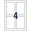Stansemal enkeltark A4, artikkel: 8001-20, bæreetiketter, format: 120 x 80 mm, 4 etiketter/ark.