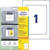 Emballasjebilde med etikettark: Avery Zweckform transportetiketter, Artikkel: 8003-5, Format: 220 x 160 mm, Skriverkompatibilitet: Forhåndstrykt, Innhold: 5 etiketter / 5 ark, 1 etikett/ark?