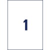 Stansemal enkeltark A4, Artikkel: B4775-50, Ultra-resistente folieetiketter, Format: 210 x 297 mm, 1 etikett/ark?