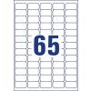 Stansedokument Enkeltark A4, Artikkel: B7651-50, Ultra-resistente folieetiketter, Format: 38 x 21 mm, 65 etiketter/ark