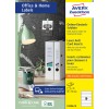Pakningsbilde: Avery Zweckform ryggetiketter, Artikkel: C32266-10, Format: 30 x 190 mm, Egnet for utskrift: Inkjet, Laser s/hv, Fargelaser, Innhold: 90 stk / 10 ark, 9 stk/ark.