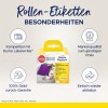 Bildet viser en produktpakning for Avery rulleetiketter med bemerkelsesverdige funksjoner, kompatibel med Dymo LabelWriter, med vekt på kvalitet og en pengene-tilbake-garanti.