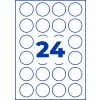 Stansemal enkeltark A4, Artikkel: L3415-10, Runde etiketter, Format: ⌀ 40 mm, 24 etiketter/ark?