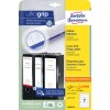 Pakkebilde: Avery Zweckform mapper-etiketter, Artikkel: L4760-25, Format: 38 x 192 mm, Utskriftskompatibilitet: Inkjet, Laser s/h, Fargelaser, Innhold: 210 etiketter / 30 ark, 7 etiketter/ark