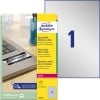 Pakningsbilde med etikettark: Avery Zweckform typeskilt-etiketter, Artikkel: L6013-8, Format: 210 x 297 mm, Skriverkompatibilitet: Laser s/h, Innhold: 8 etiketter / 8 ark, 1 etikett/ark?