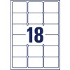 Stanse-tegning enkeltside A4, Artikkel: L6025REV-25, Universaletiketter, avtakbare, Format: 63,5 x 46,6 mm, 18 etiketter/ark