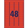 Stansetegning enkeltark A4, Artikkel: L6038-20, Fargede etiketter, avtagbare, Format: 45,7 x 21,2 mm, 48 etiketter/ark.