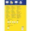 En informativ brosjyre for Avery CD-etiketter, som detaljerer design- og utskriftsinstruksjoner på flere språk. Den inkluderer tips og kontaktinformasjon.