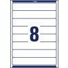Stansemal tegning enkeltark A4, Artikkel: L6060-10, Ordner-etiketter, Hjemmekontor, Småpakke, Format: 34 x 192 mm, 8 etiketter/ark.