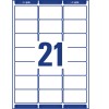 Stanse-tegning enkeltark A4, Artikkel: L7160-100, Adresseetiketter, Format: 63,5 x 38,1 mm, 21 etiketter/ark.