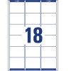 Stansetegning enkeltark A4, Artikkel: L7161-100, Adresseetiketter, Format: 63,5 x 46,6 mm, 18 etiketter/ark.