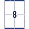 Stansekretstegning enkeltark A4, Artikkel: L7165-100, forsendelsesetiketter, Format: 99,1 x 67,7 mm, 8 etiketter/ark.