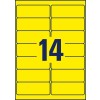 Stanse tegning enkeltark A4, artikkel: L7263Y-25, etiketter i spesialfarger, format: 99,1 x 38,1 mm, 14 etiketter/ark.