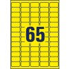 Stanseksempel enkeltark A4, Artikkel: L7651Y-25, Etiketter i spesialfarger, Format: 38,1 x 21,2 mm, 65 etiketter/ark.