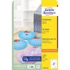 Pakkebilde: Avery Zweckform CD-etiketter SuperSize, Artikkel: L7676-25, Format: ⌀ 117 mm, Utskriftsegnet: Inkjet, Laser s/hv, Fargelaser, Innhold: 50 etiketter / 25 ark, 2 etiketter/ark.