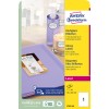 Pakningsbilde: Avery Zweckform Høyglansetiketter, Artikkel: L7767-40, Format: 210 x 297 mm, Egnet for utskrift: Laser s/hv, fargelaser, Innhold: 40 etiketter / 40 ark, 1 etikett/ark?