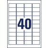 Stansetegning enkeltark A4, Artikel: L7781-25, Transparente etiketter, Format: 45,7 x 25,4 mm, 40 etiketter/ark.