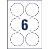 Stansetegning, enkeltark A4, Artikkel: L7788-25, transparente etiketter, format: ⌀ 80 mm, 6 etiketter/ark.