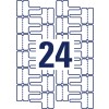 Stanse-tegning enkeltark A4, Artikkel: L7950-20, Etiketter til kabelmerking, Format: 60 x 40 mm, 24 etiketter/ark.