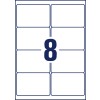 Stansetegning enkeltark A4, Artikkel: L7993-25, Forsendelsesetiketter, Format: 99,1 x 67,7 mm, 8 etiketter/ark.