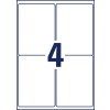 Stansetegning enkeltark A4, Artikkel: L7994-25, Forsendelsesetiketter, Format: 99,1 x 139 mm, 4 etiketter/ark.