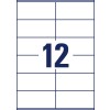 Stanse-tegning enkeltark A4, Artikkel: LR3424, resirkulerte universaletiketter, format: 105 x 48 mm, 12 etiketter/ark?