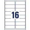 Stansemønster enkeltark A4, Artikkel: LR7162-100, Resirkulerte adresseetiketter, Format: 99,1 x 33,9 mm, 16 etiketter/ark.